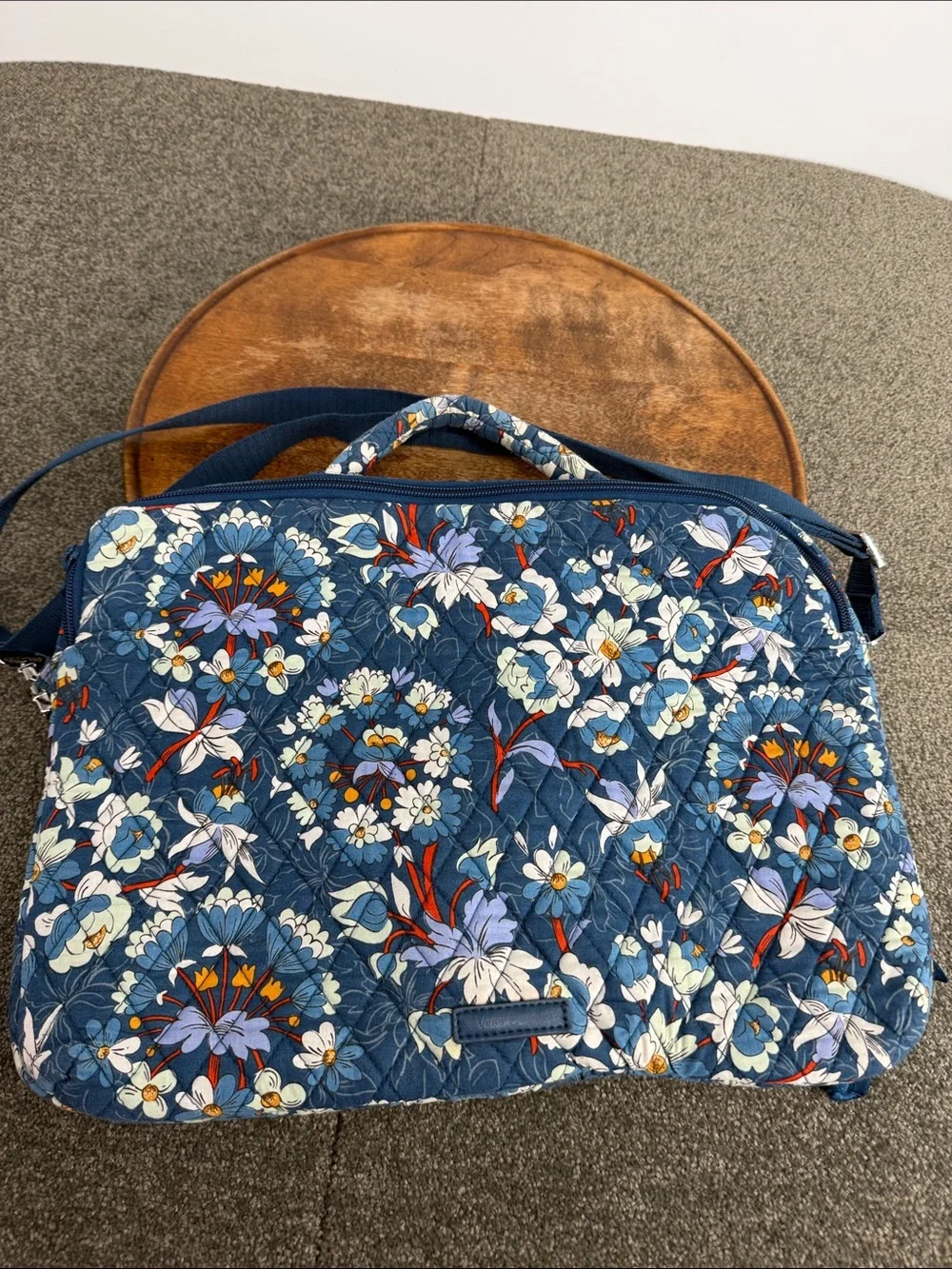 Vera Bradley Bag Floral Bursts Quilted Cotton Laptop Workstation Crossbody